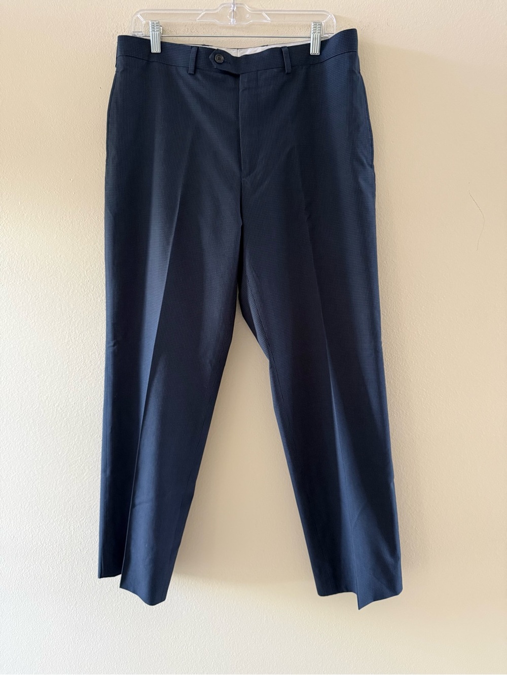 Ralph Lauren Men's Navy Blue Check Dress Pants